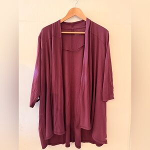 LIVI Burgundy activewear over shirt thumb whole in sleeves